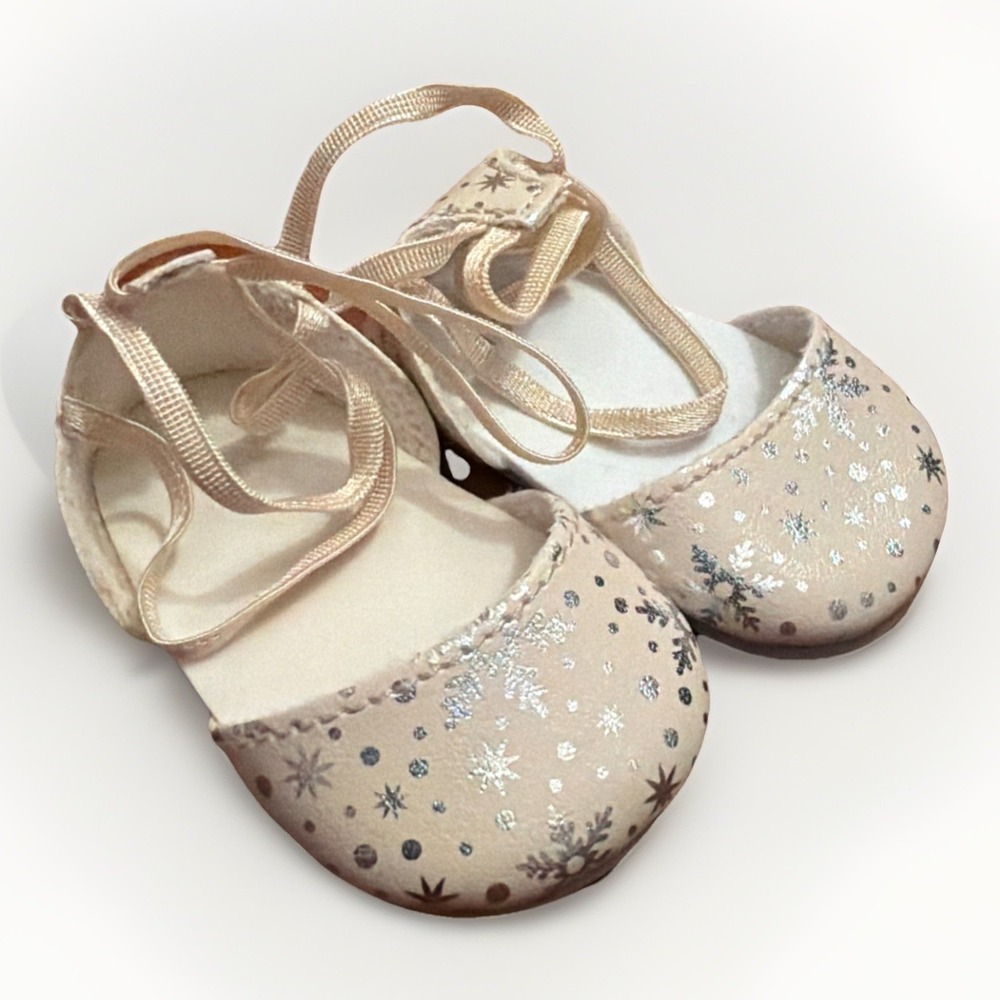 American Girl 2018 'Tis the Season Party Dress Silver Shoes with Straps for Doll